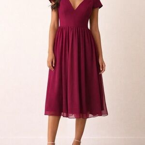 Dress the Population Raspberry Corey Midi Dress size Large